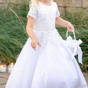 Nu Angel White Sparkly Flower Girl/Communion Dress